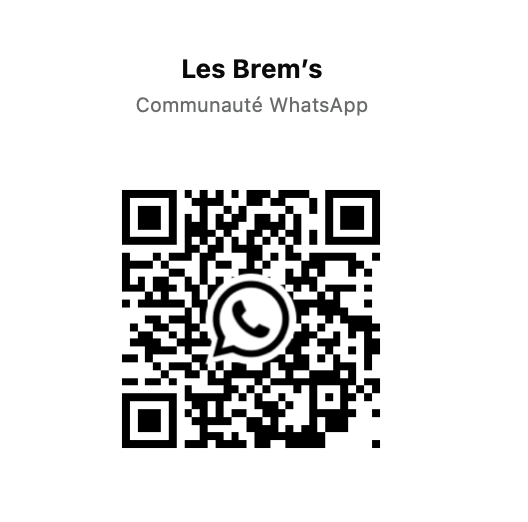 QR code pour rejoindre la communauté WhatsApp Les Brem’s. Le lien ci-dessus permet aussi de la rejoindre.